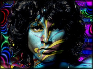 Jim Morrison psychedleich ingekleurd